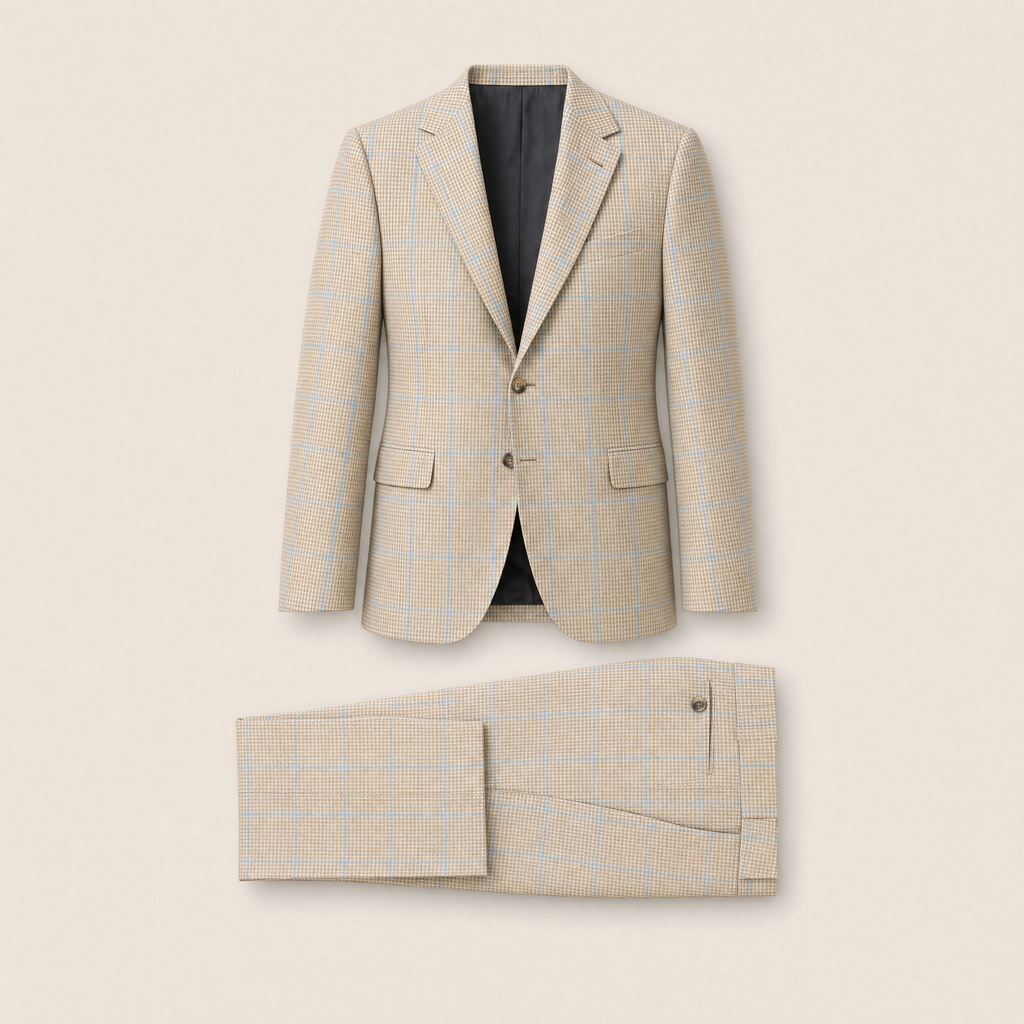 Abloh two-piece suit — Beige Checked