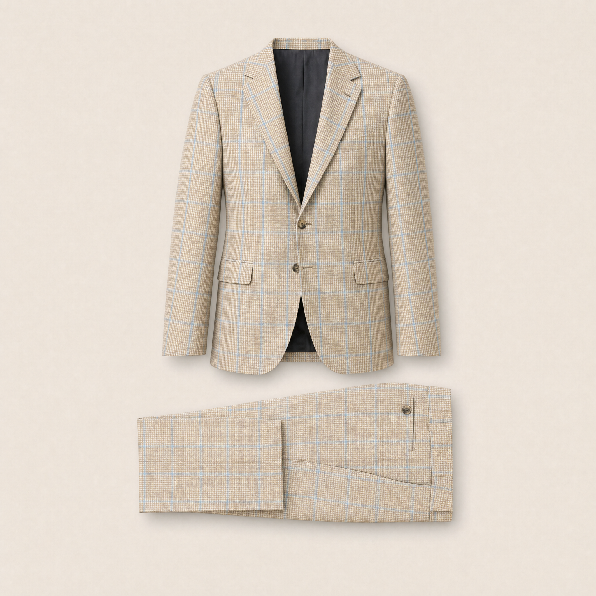Abloh two-piece suit — Beige Checked