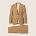 Abymes two-piece suit — Tan linen blend