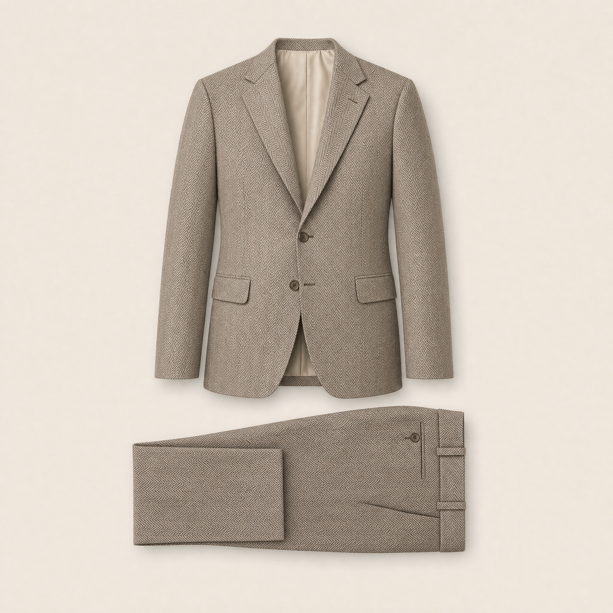 Athlone two-piece suit — Light Brown wool blend