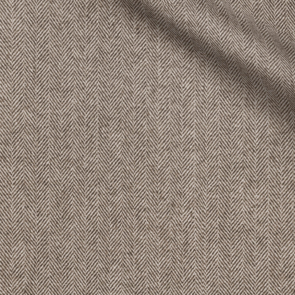 Athlone fabric swatch — Light Brown herringbone, 260 gsm, Draperì Corsini