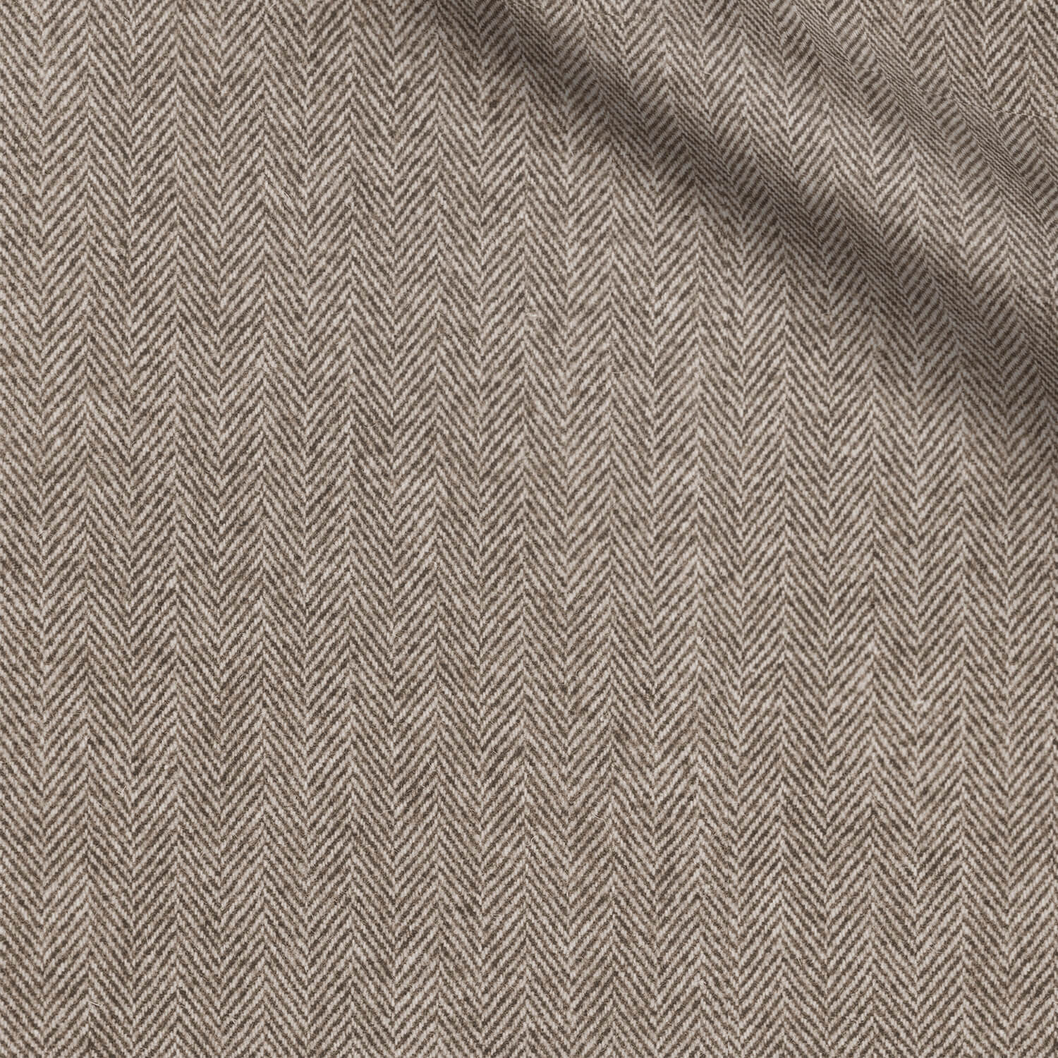 Athlone fabric swatch — Light Brown herringbone, 260 gsm, Draperì Corsini