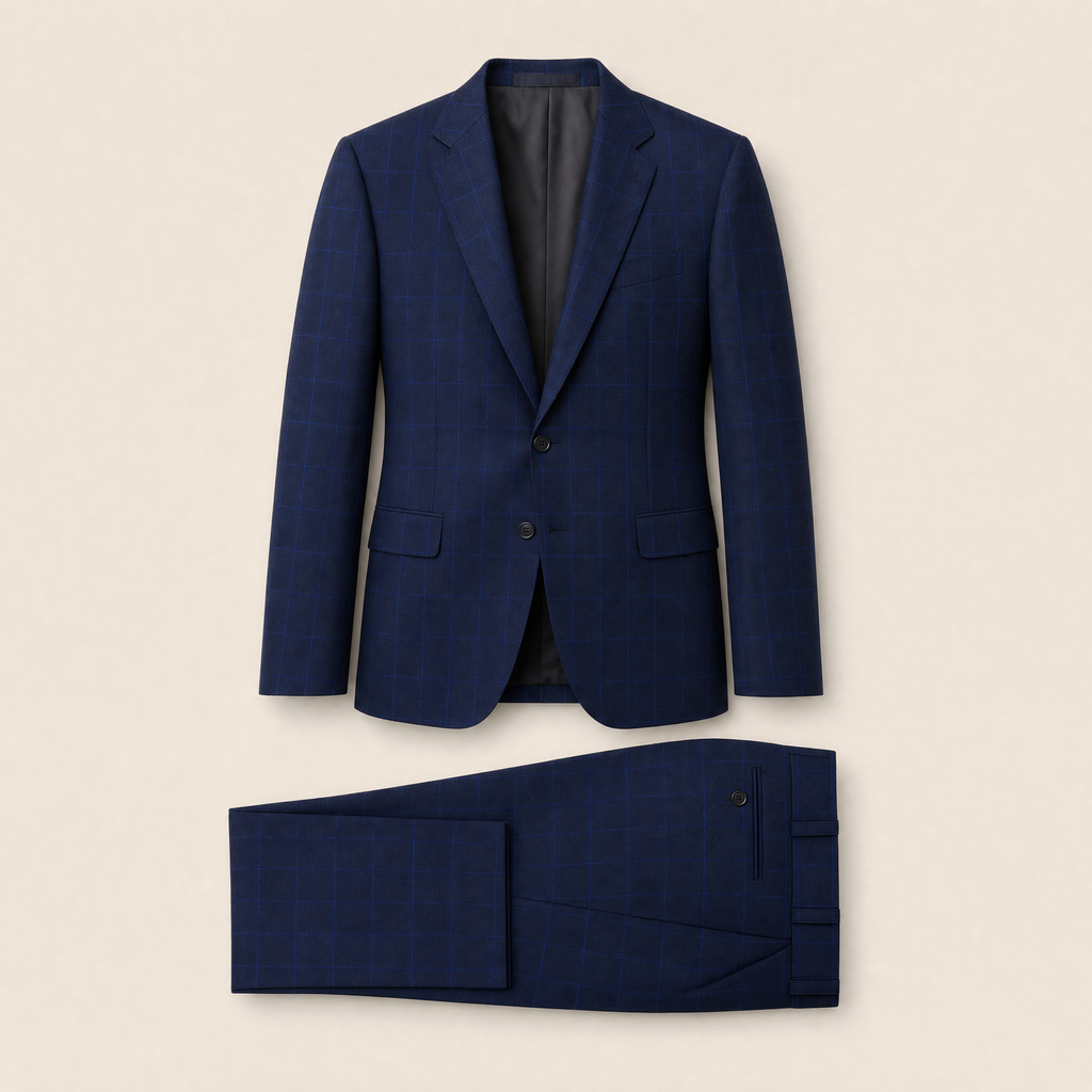 Beanley two-piece suit — Navy Blue wool blend
