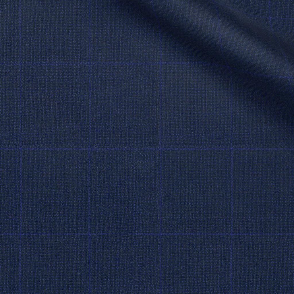 Beanley fabric swatch — Navy Blue hopsack, 250 gsm, Draperì Corsini