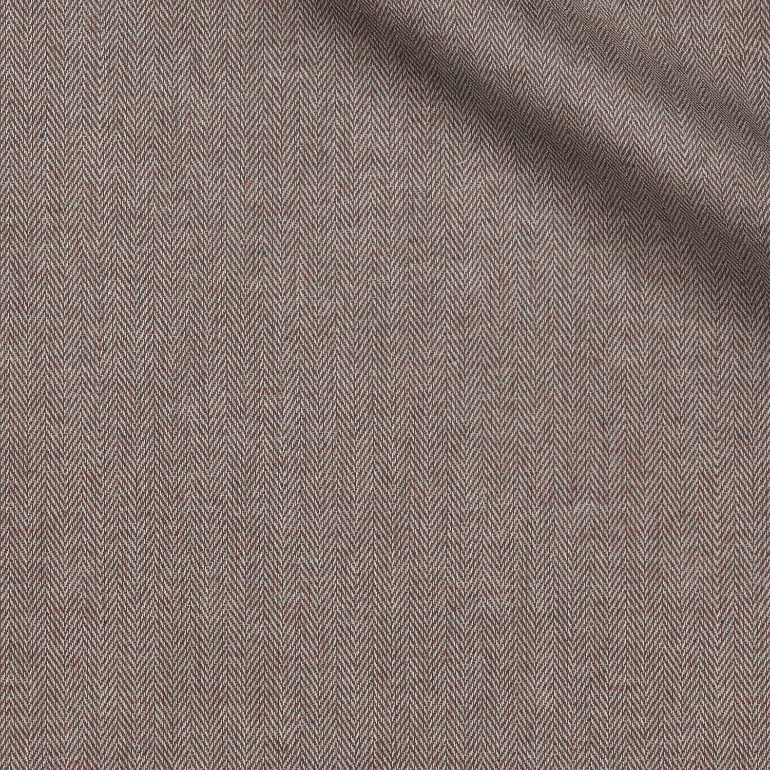 Bibijagua fabric swatch — Chocolate Herringbone, Piero Tallini