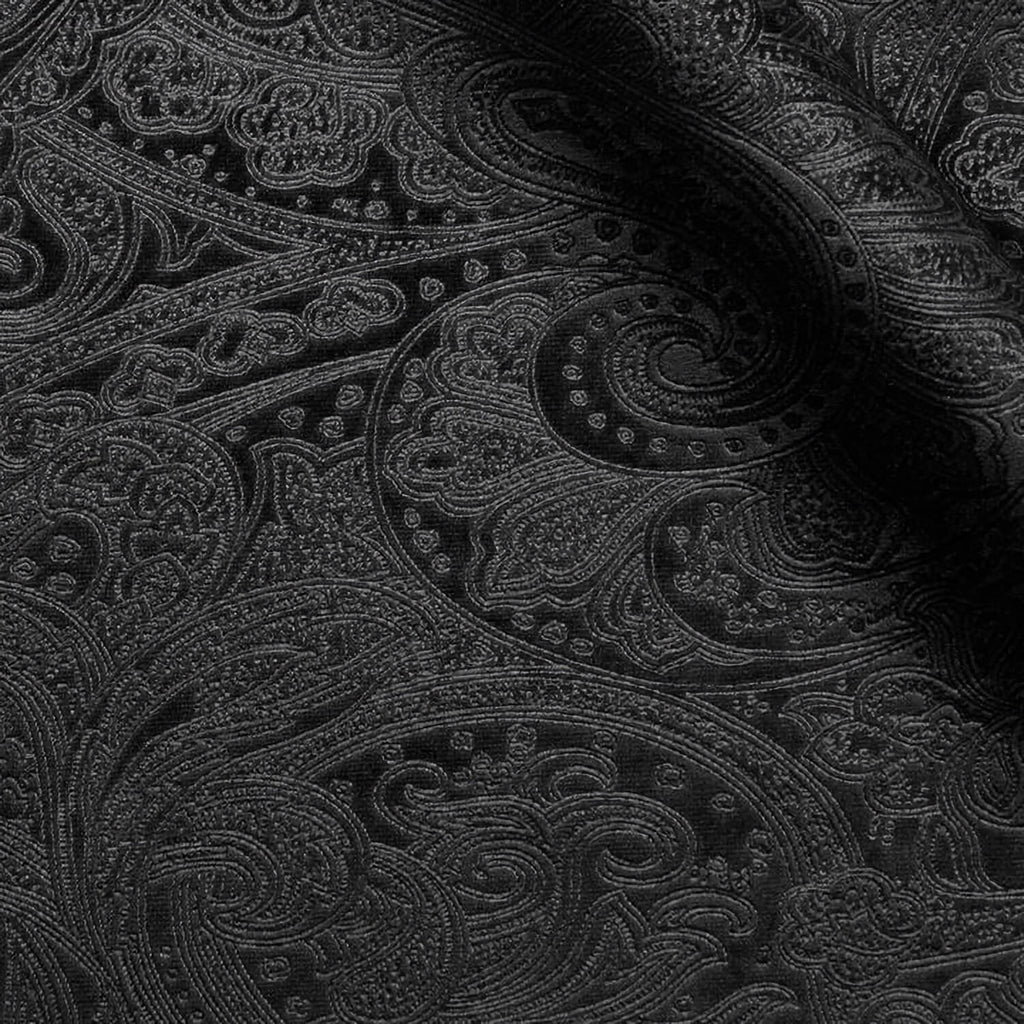 Black Paisley fabric swatch — Onyx Black Paisley, Piero Tallini