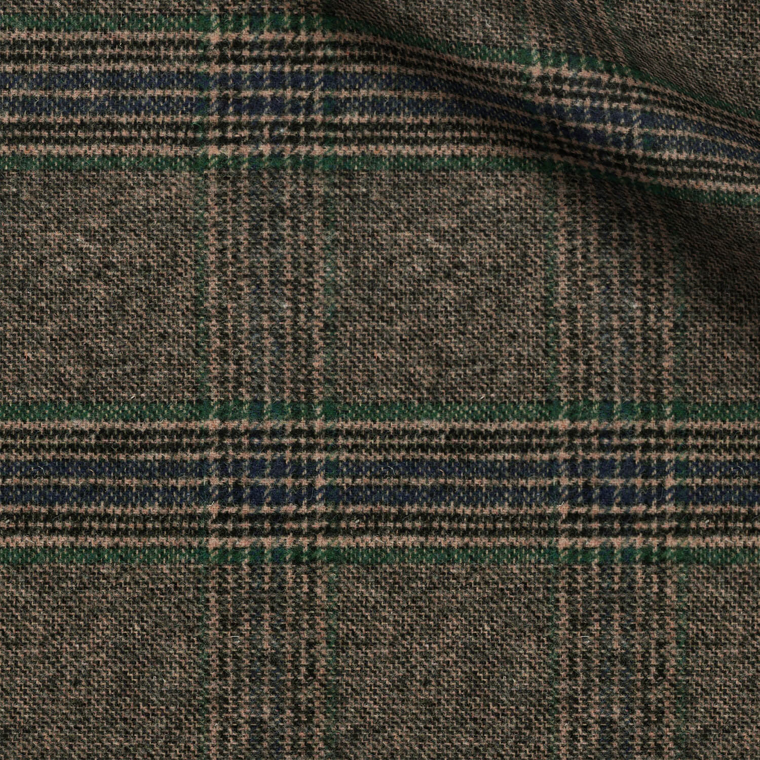 Blinder fabric swatch — Brown sharkskin, 450 gsm, Draperì Corsini