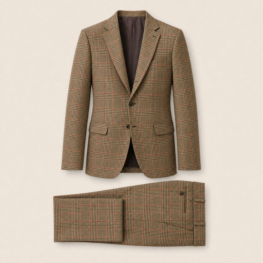 Brendan two-piece suit — Brown wool blend