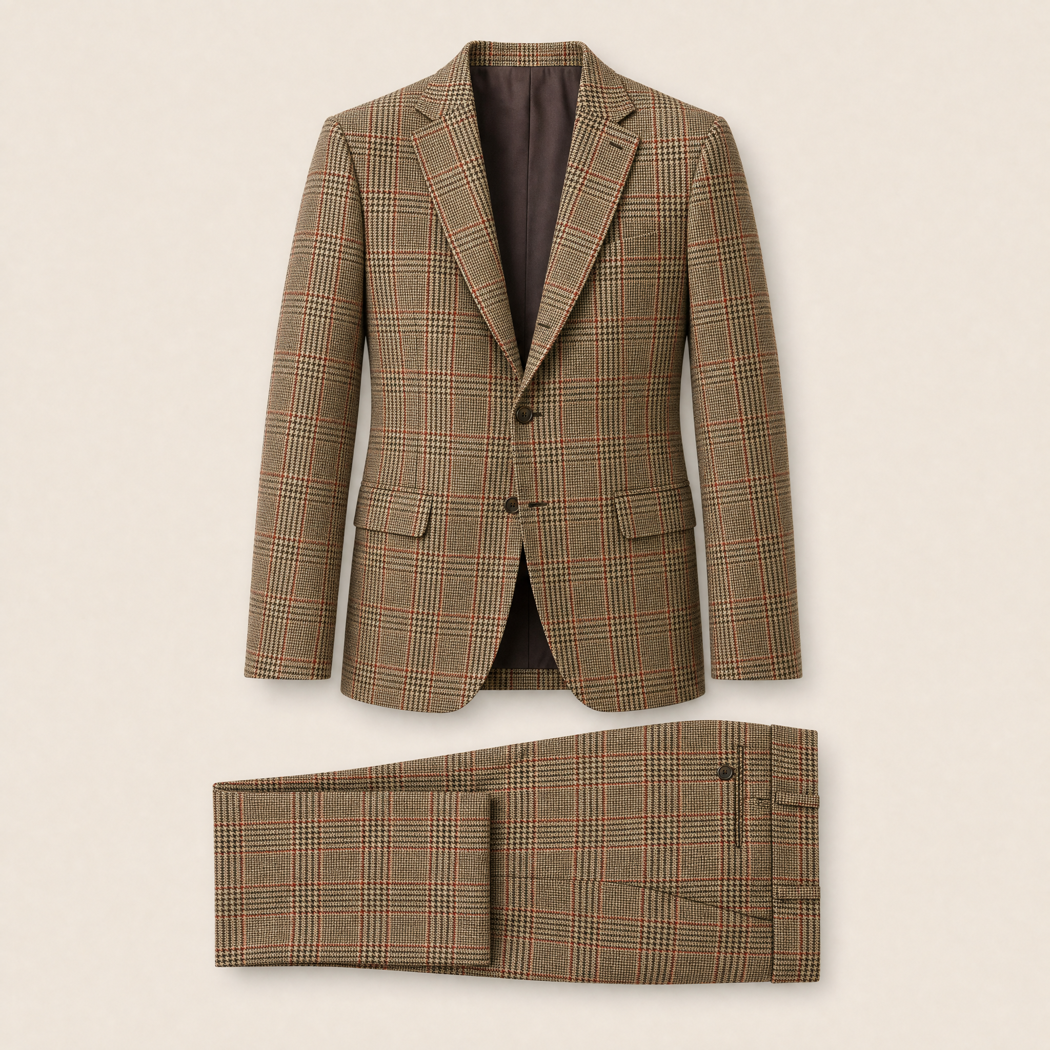 Brendan two-piece suit — Brown wool blend