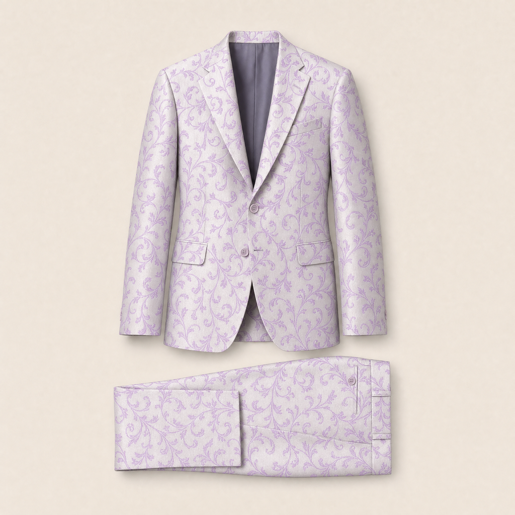 Bridal Amethist two-piece suit — Lavender jacquard