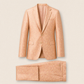 Bridal Mandarin two-piece suit — Orange jacquard