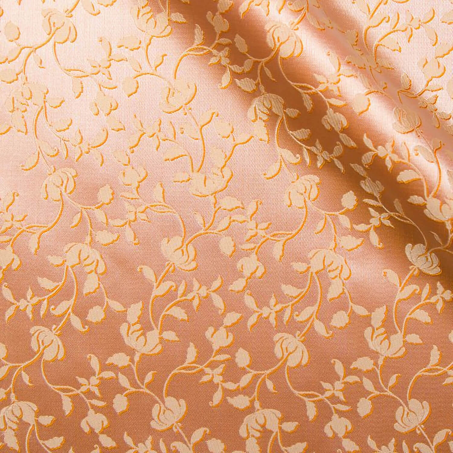Bridal Mandarin fabric swatch — Orange jacquard, Draperì Corsini