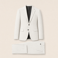 Brock two-piece suit — All White Striped