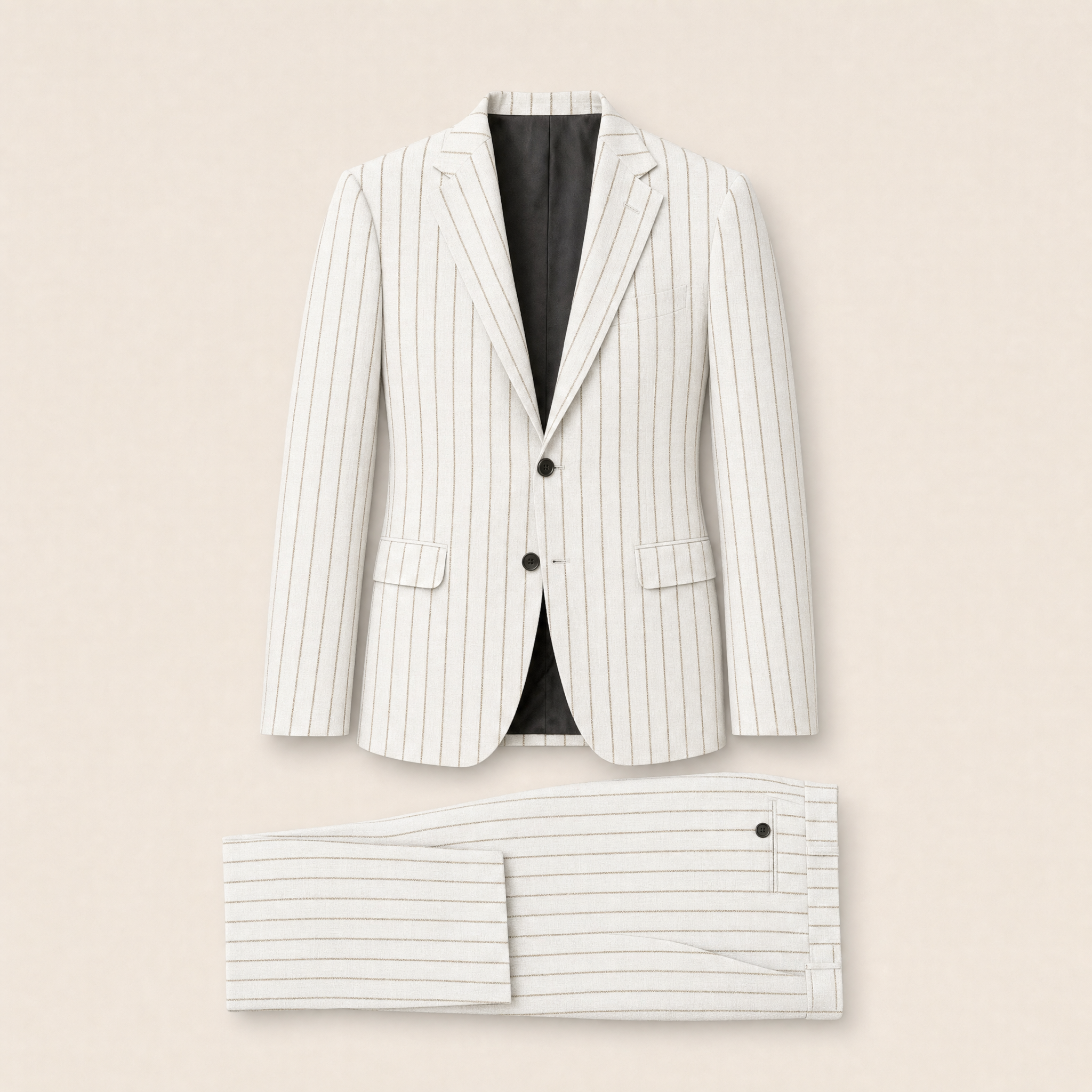 Brock two-piece suit — All White Striped
