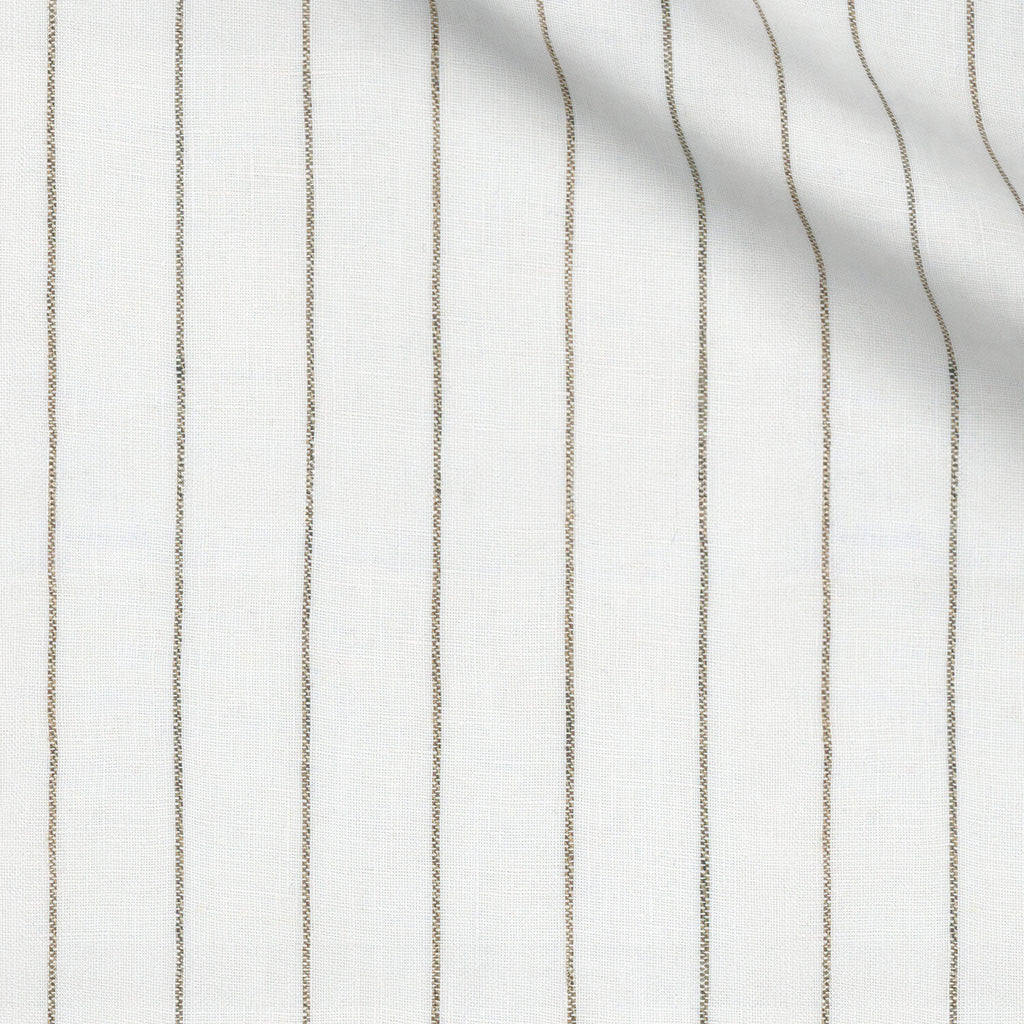 Brock fabric swatch — All White Striped, Piero Tallini