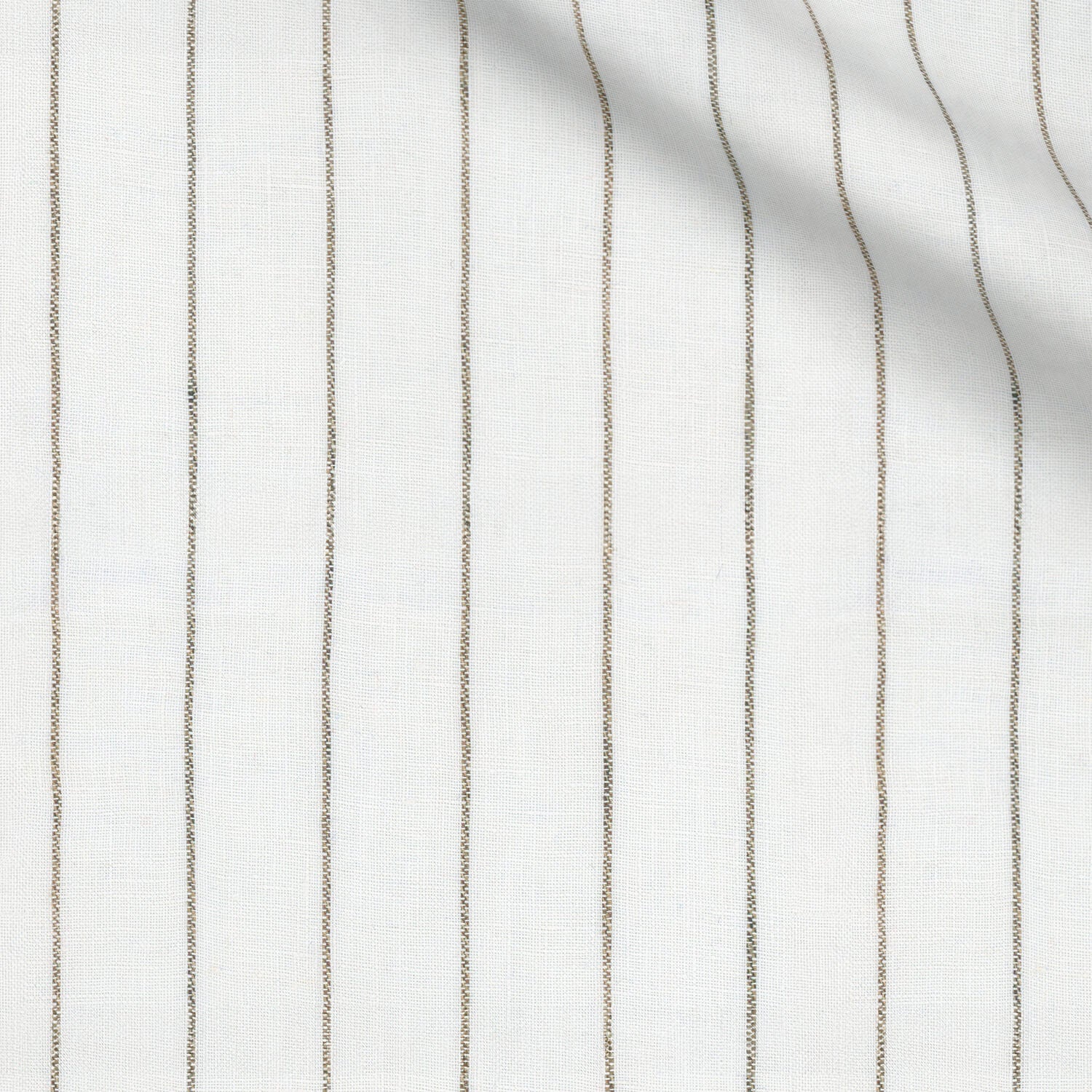 Brock fabric swatch — All White Striped, Piero Tallini