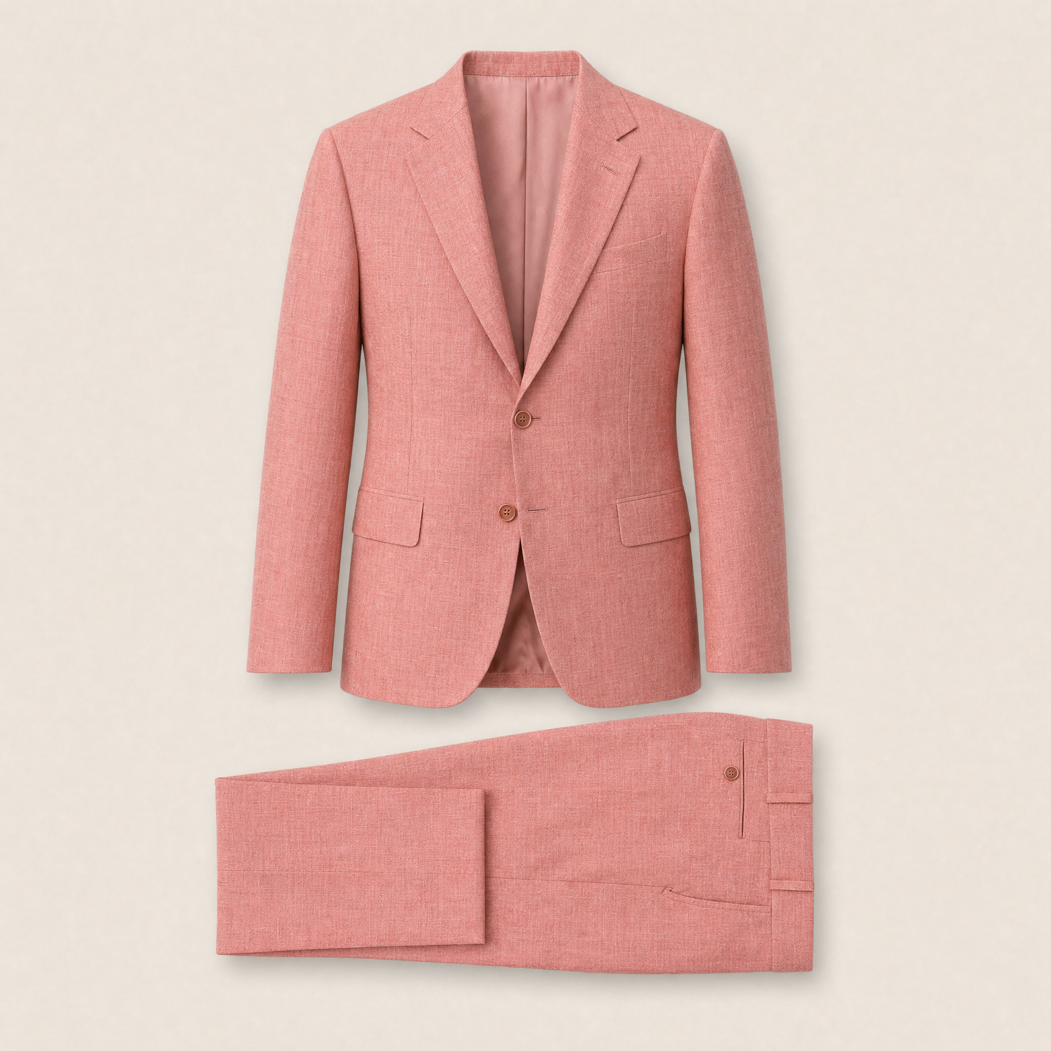 Busmere two-piece suit — Blush Pink Solid