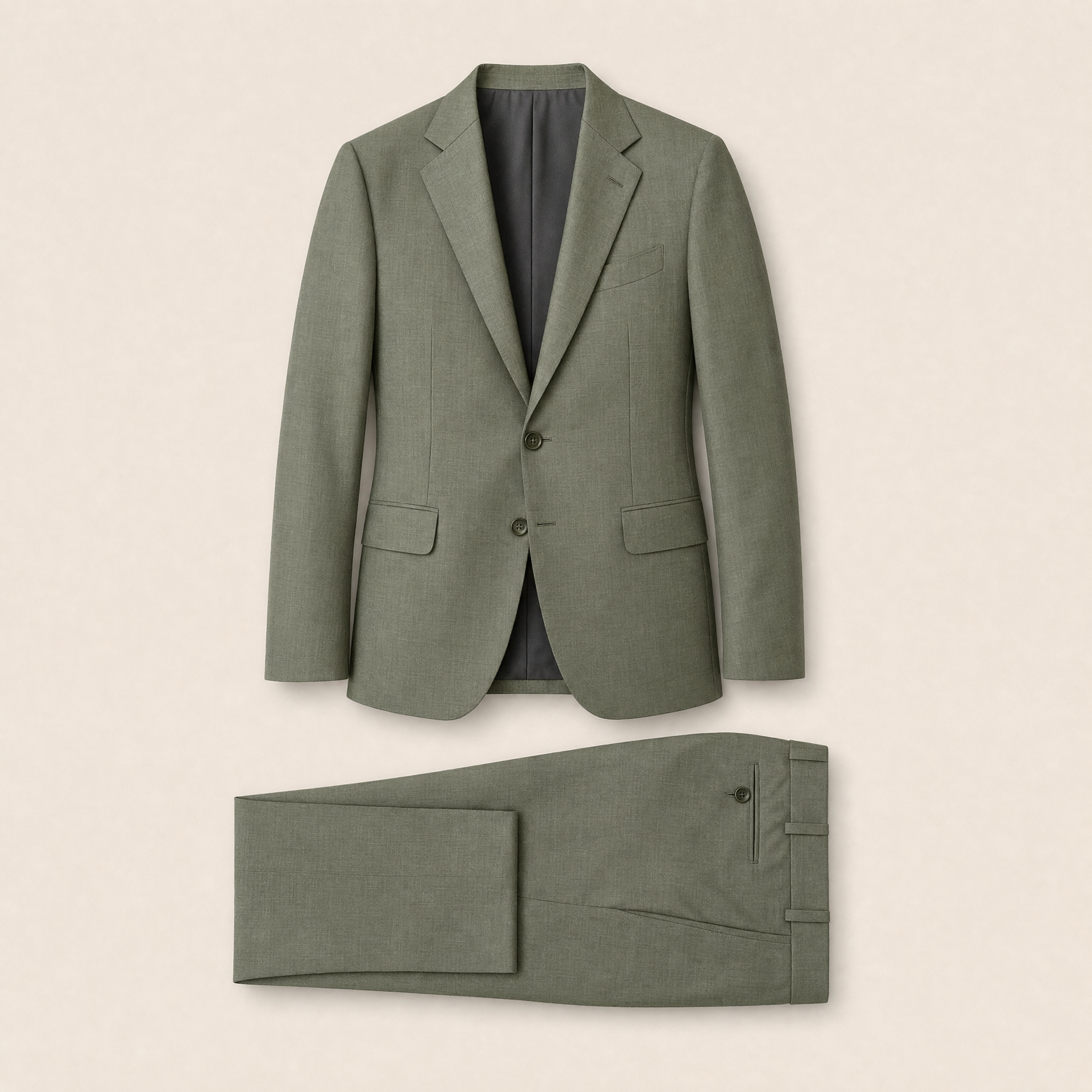 Callan two-piece suit — Hunter Green merino wool