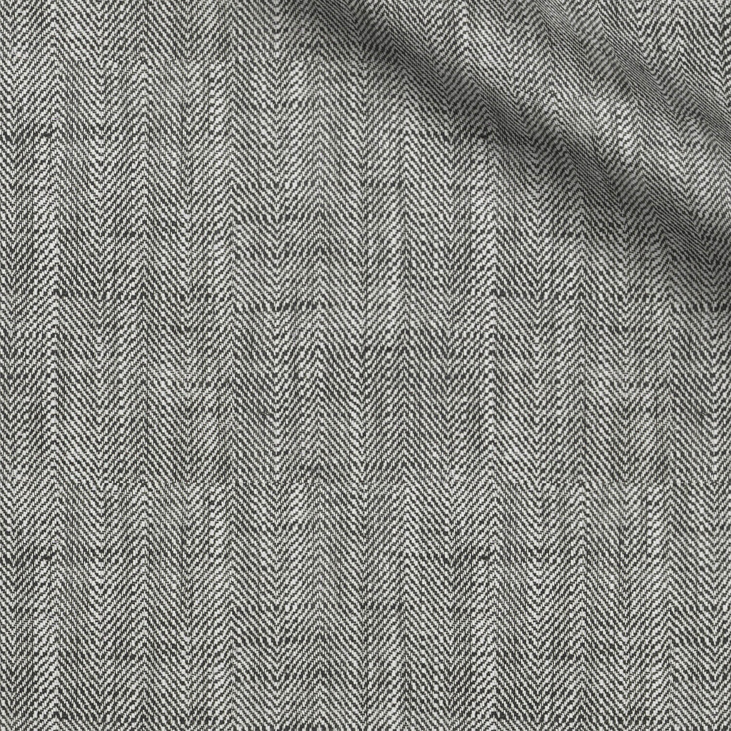 Caribe fabric swatch — Dark Gray Herringbone, Piero Tallini