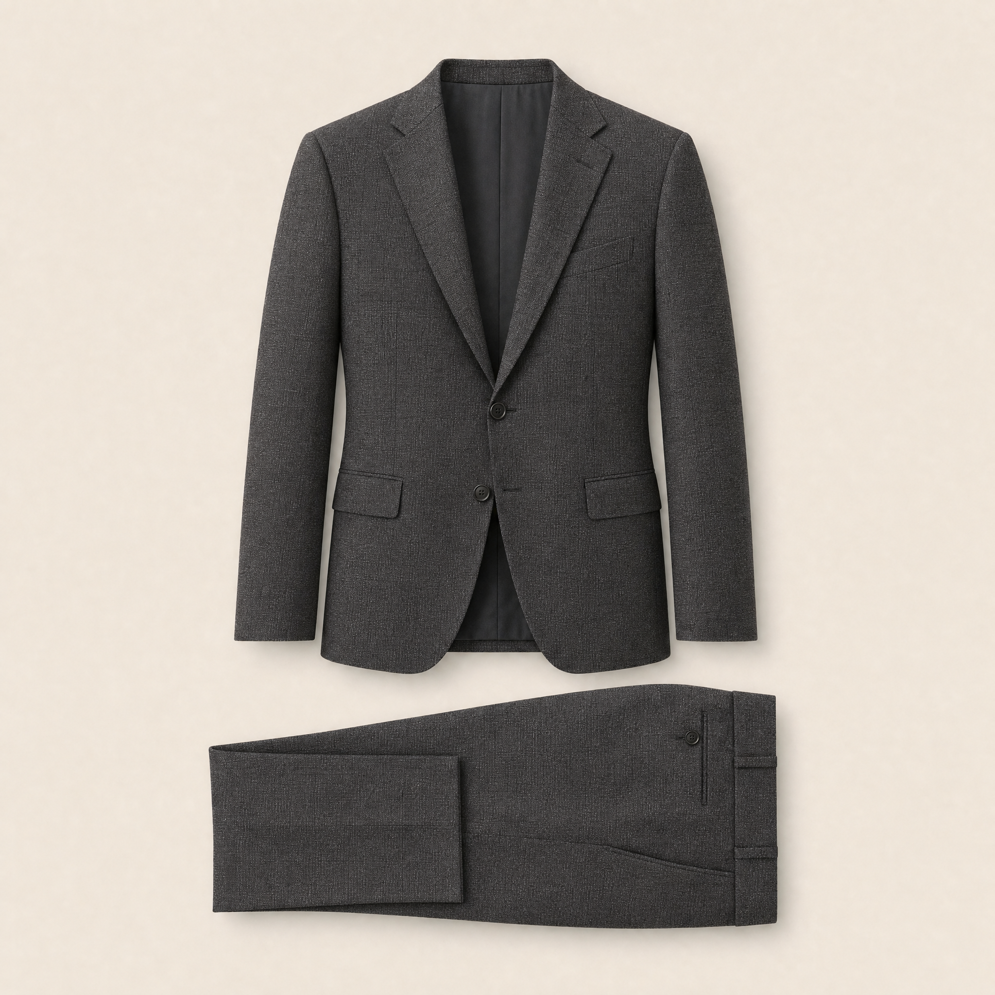Caspar two-piece suit — Charcoal merino wool