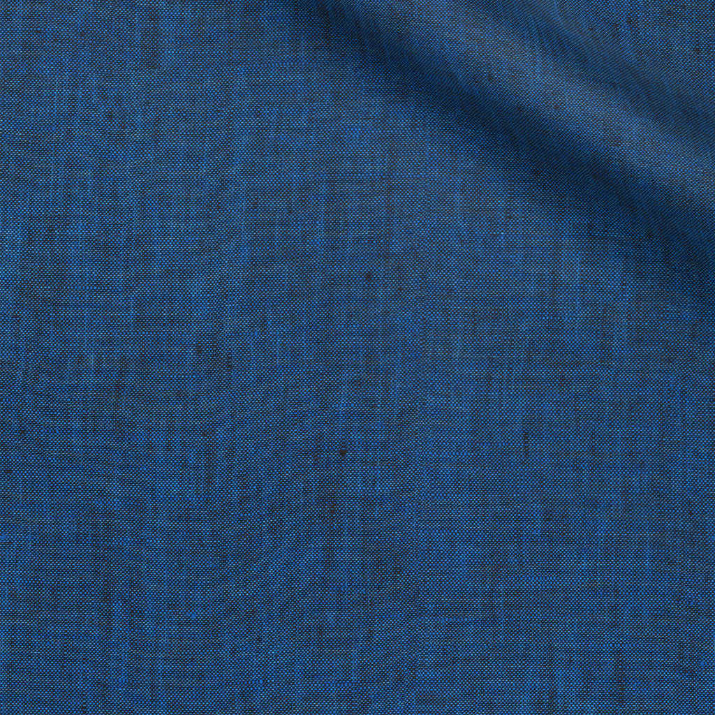 Chaucer fabric swatch — Blue plain weave, 140 gsm, Draperì Corsini