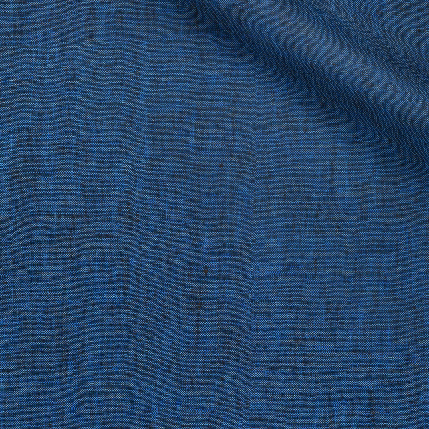 Chaucer fabric swatch — Blue plain weave, 140 gsm, Draperì Corsini