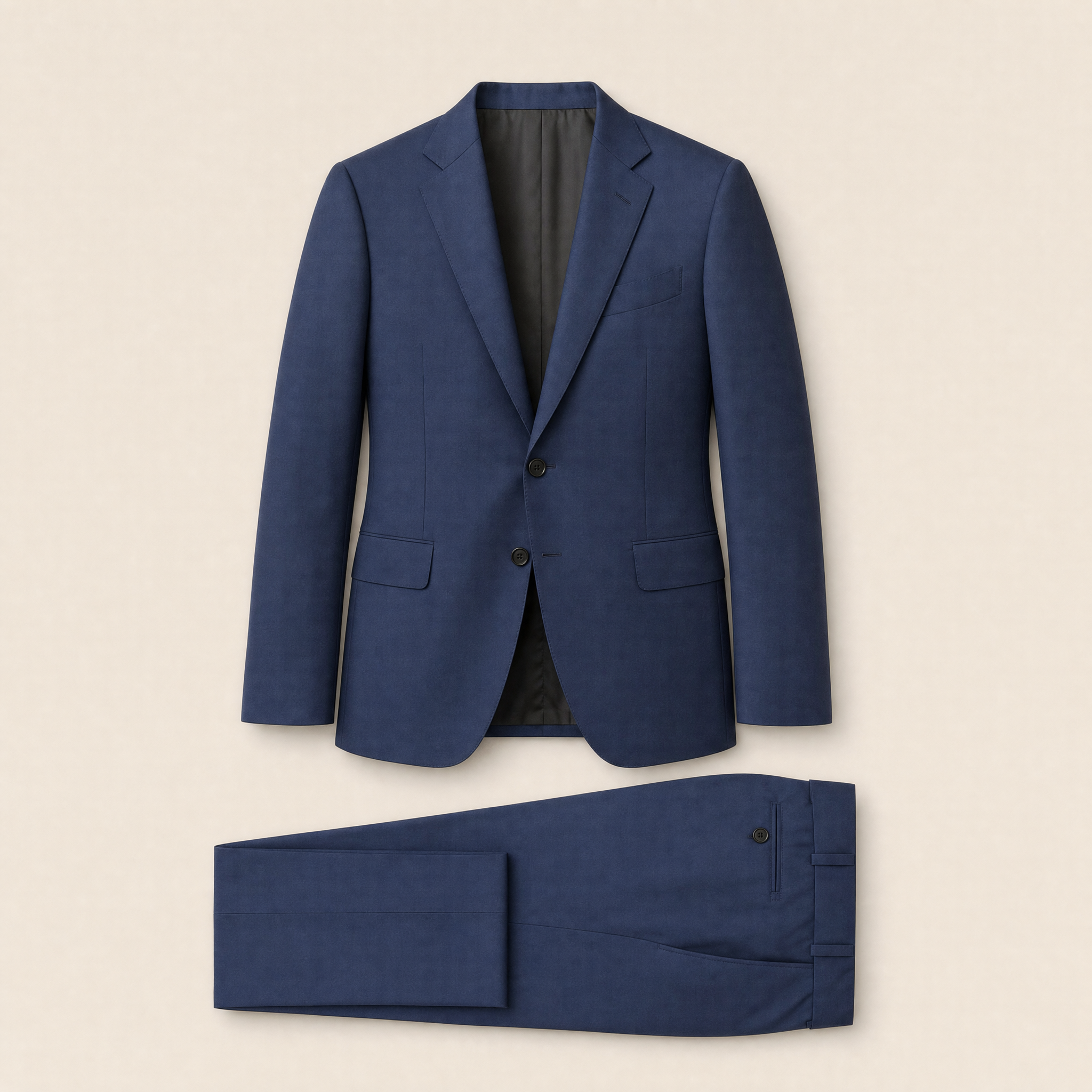 Cheviot two-piece suit — Cobalt Blue herringbone