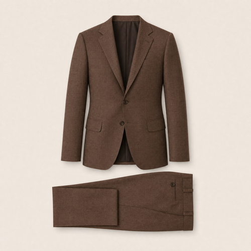 Chiva two-piece suit — Chocolate cotton-linen