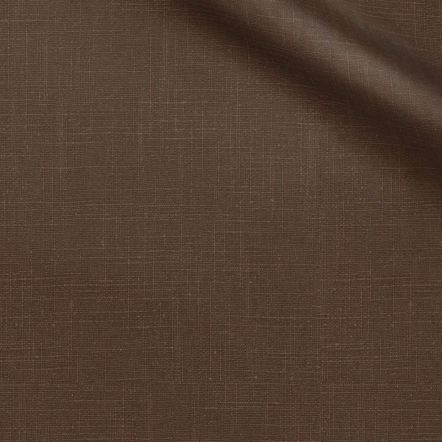 Chiva fabric swatch — Chocolate slub, 230 gsm, Draperì Corsini