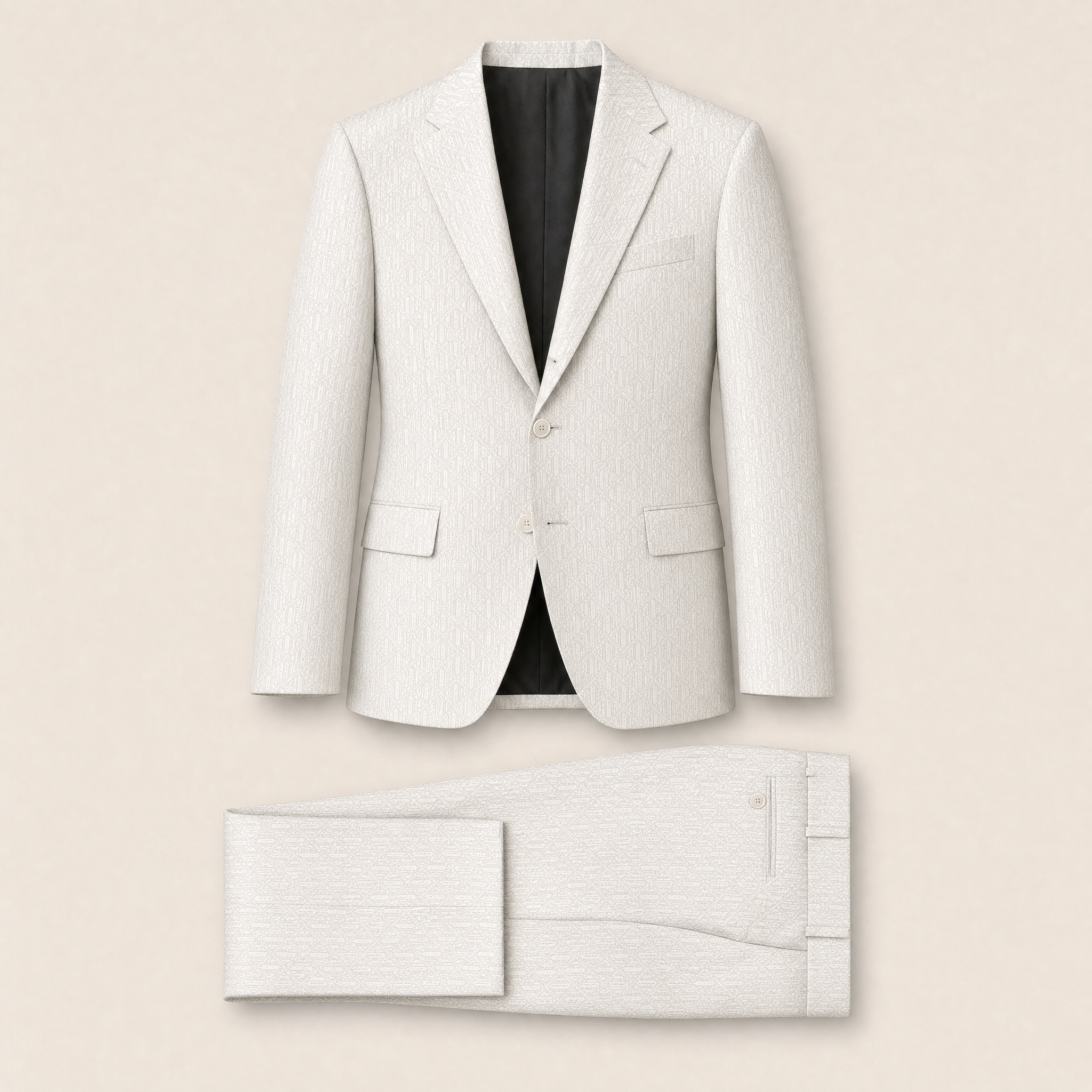 Coleridge two-piece suit — Ivory merino wool