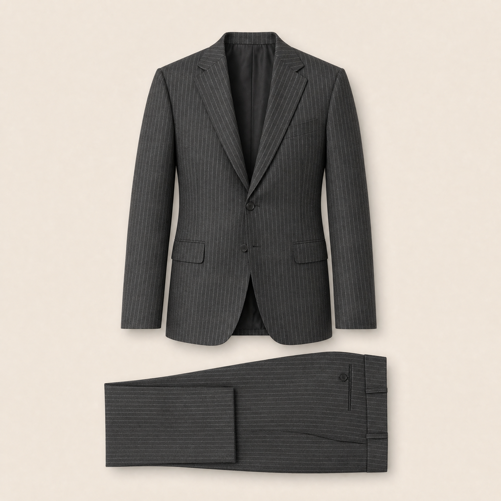 Corain two-piece suit — Charcoal pure wool