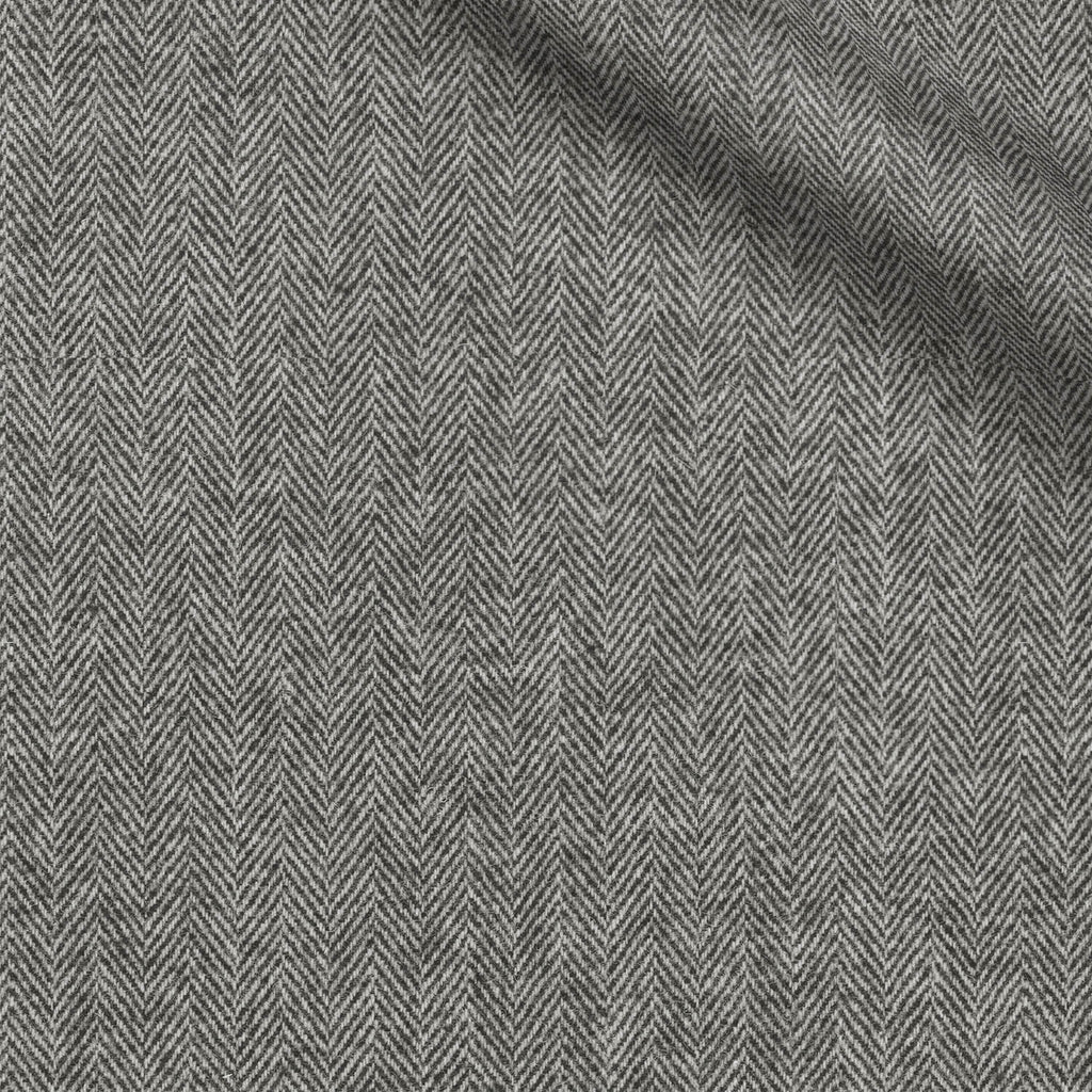 Cork fabric swatch — Gray herringbone, 260 gsm, Draperì Corsini