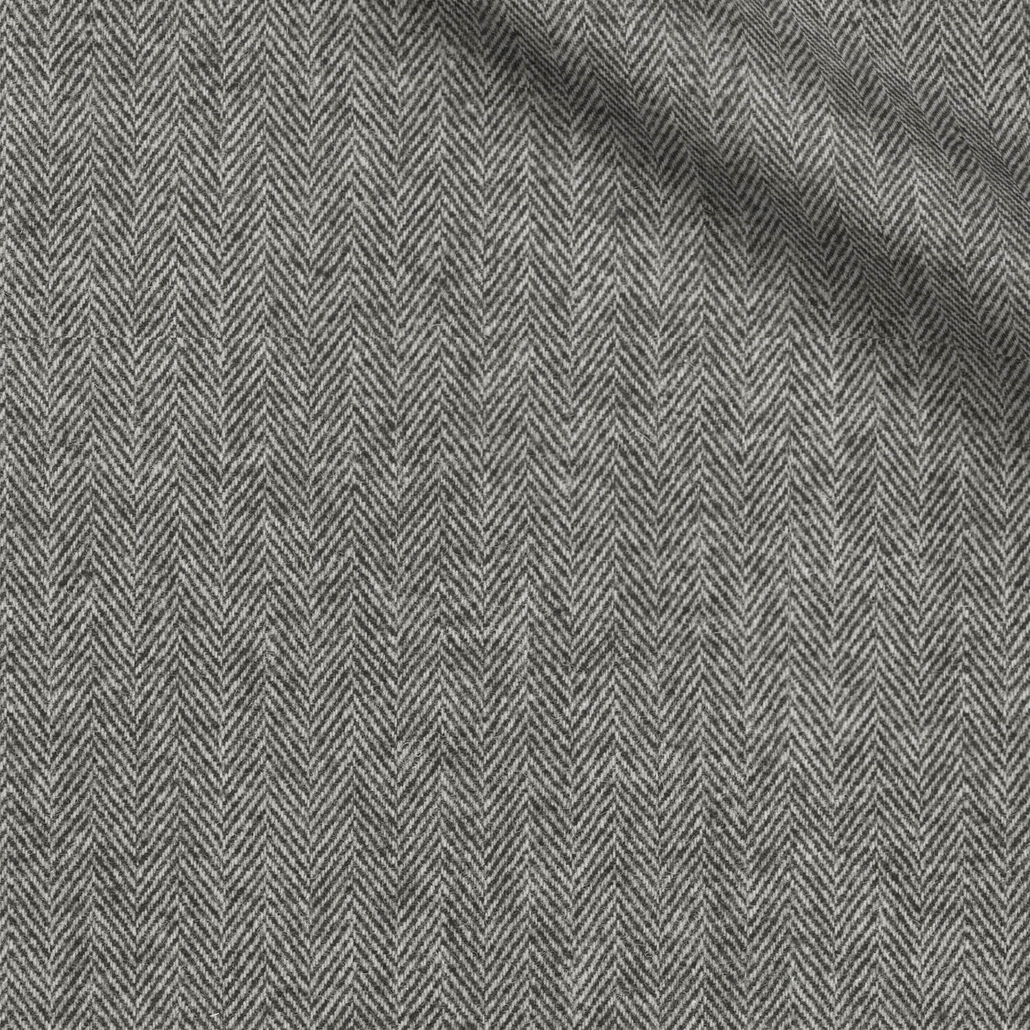 Cork fabric swatch — Gray herringbone, 260 gsm, Draperì Corsini