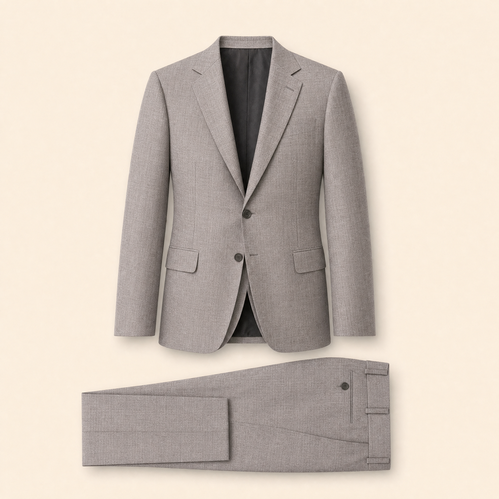 Delacroix two-piece suit — Light Gray wool blend