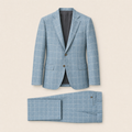 Delli Colli two-piece suit — Light Blue Checked
