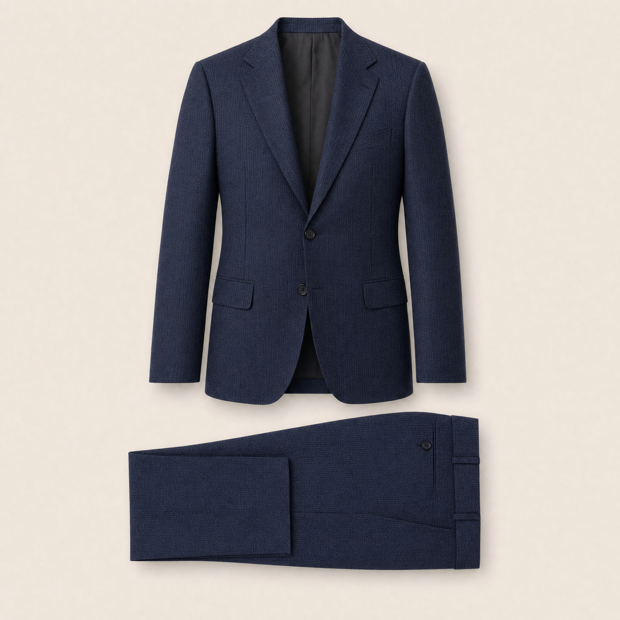Dominik two-piece suit — Navy Blue seersucker