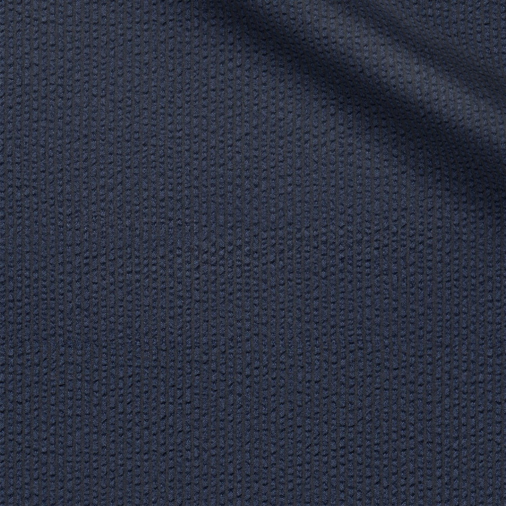 Dominik fabric swatch — Navy Blue seersucker, Draperì Corsini