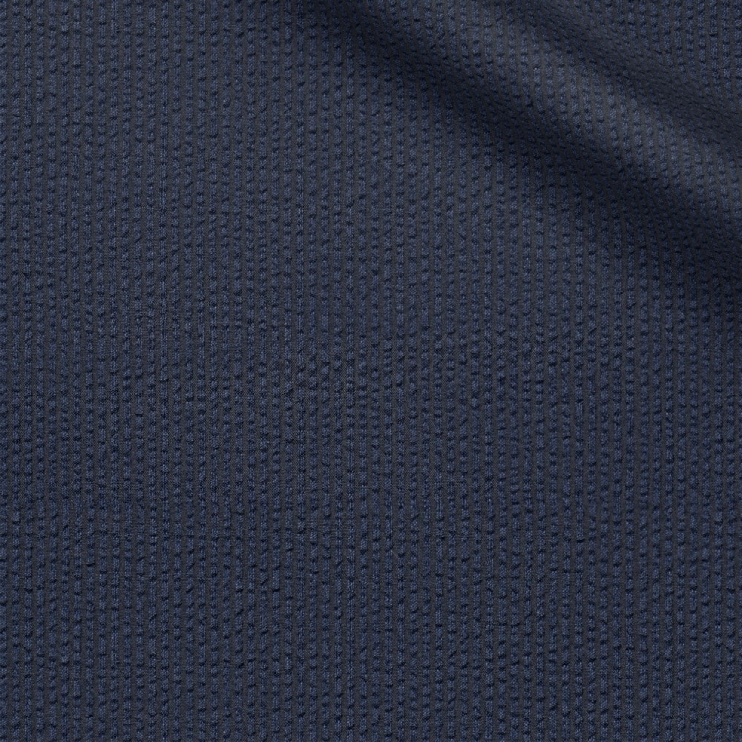 Dominik fabric swatch — Navy Blue seersucker, Draperì Corsini