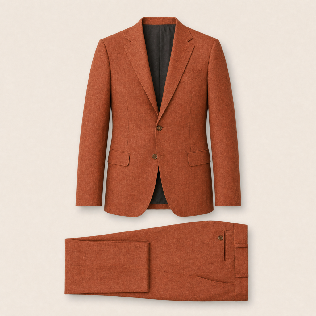 Edwards two-piece suit — Terracotta Solid