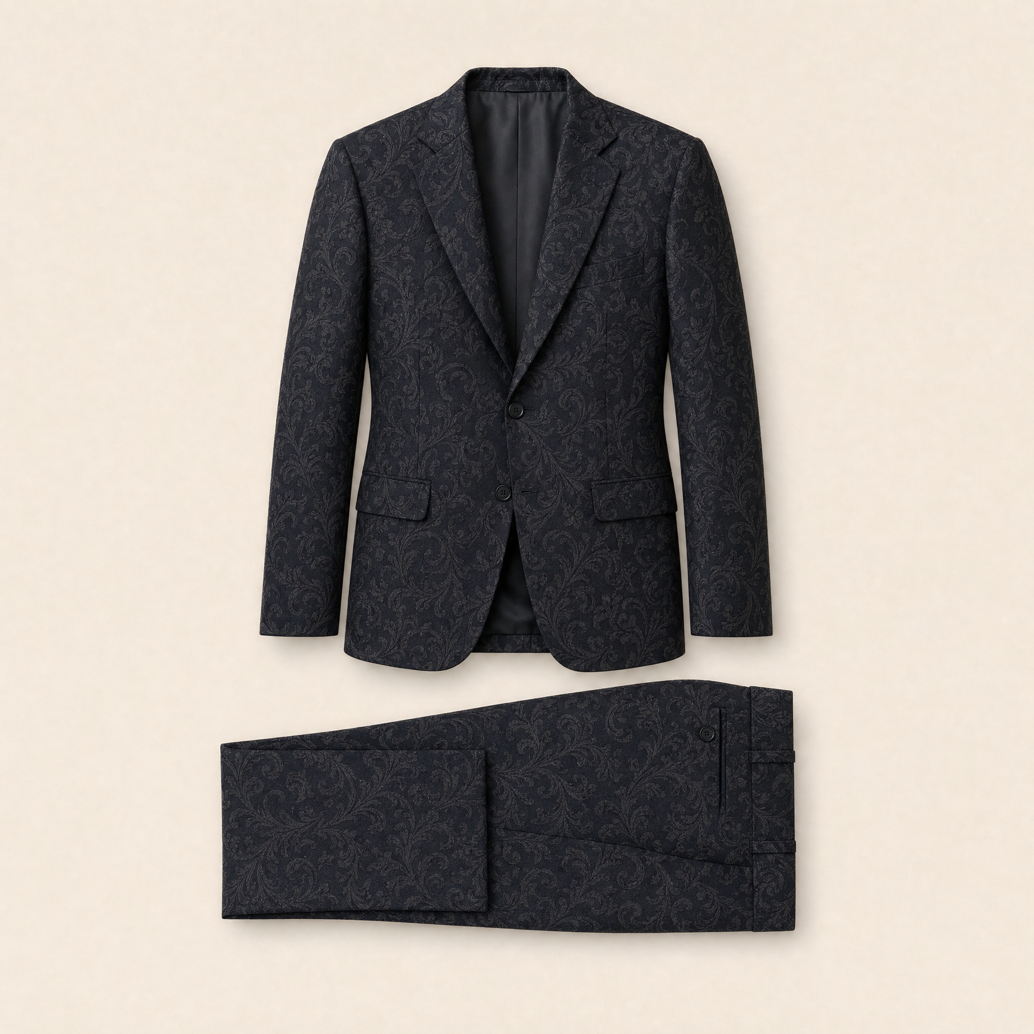 Francis two-piece suit — Dark Blue paisley