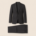 Goya two-piece suit — True Black technical, on model