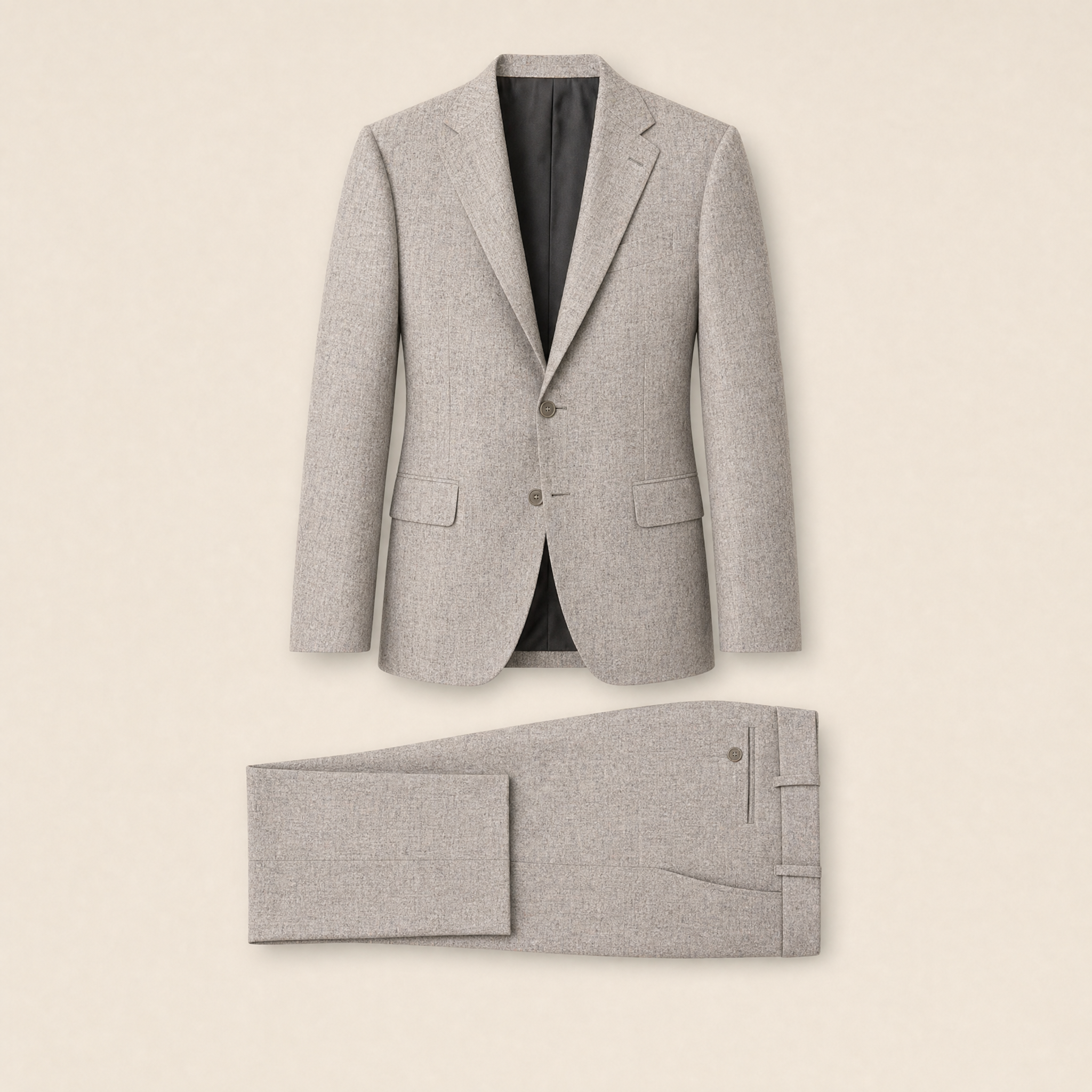 Hals two-piece suit — Light Gray wool blend