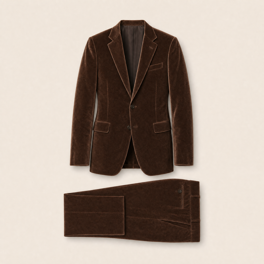 Hartley two-piece suit — Chocolate cotton