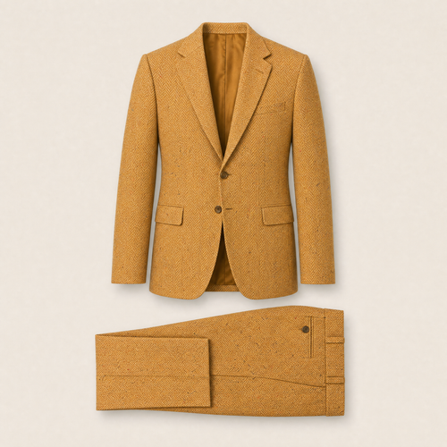 Herman two-piece suit — Mustard wool blend