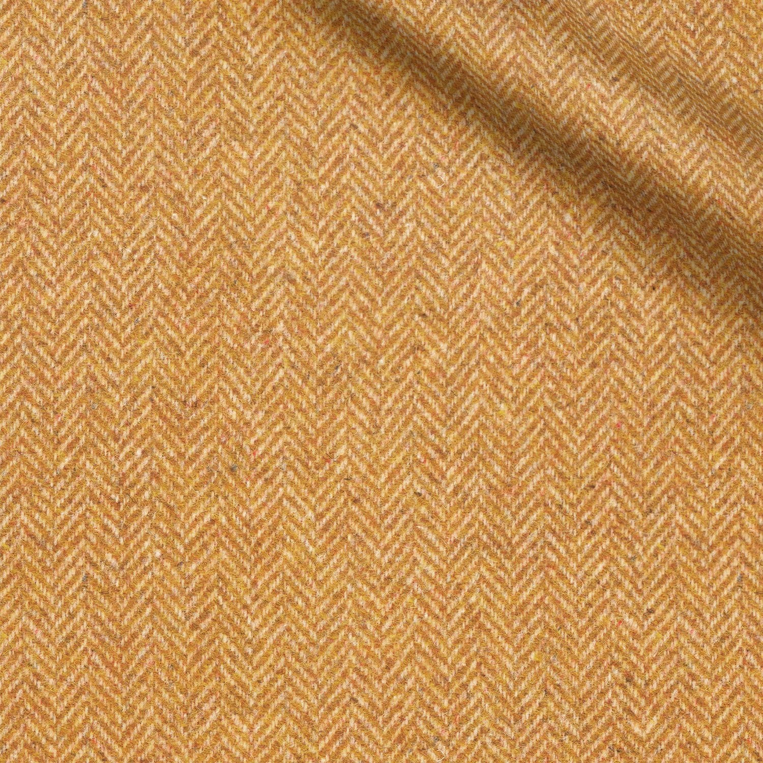 Herman fabric swatch — Mustard herringbone, 500 gsm, Draperì Corsini