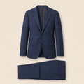 Hermit two-piece suit — Navy Blue technical, on model