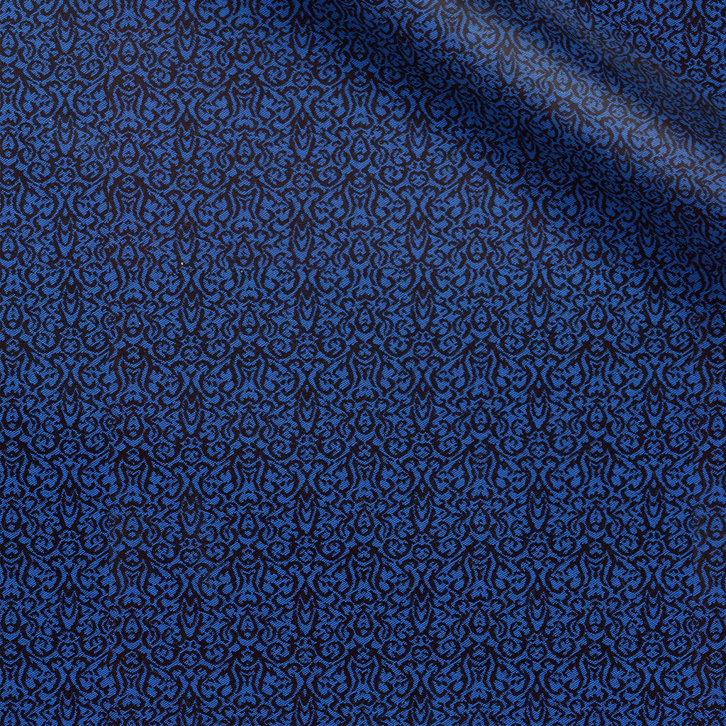 Humphreys fabric swatch — Cobalt Blue jacquard, Draperì Corsini