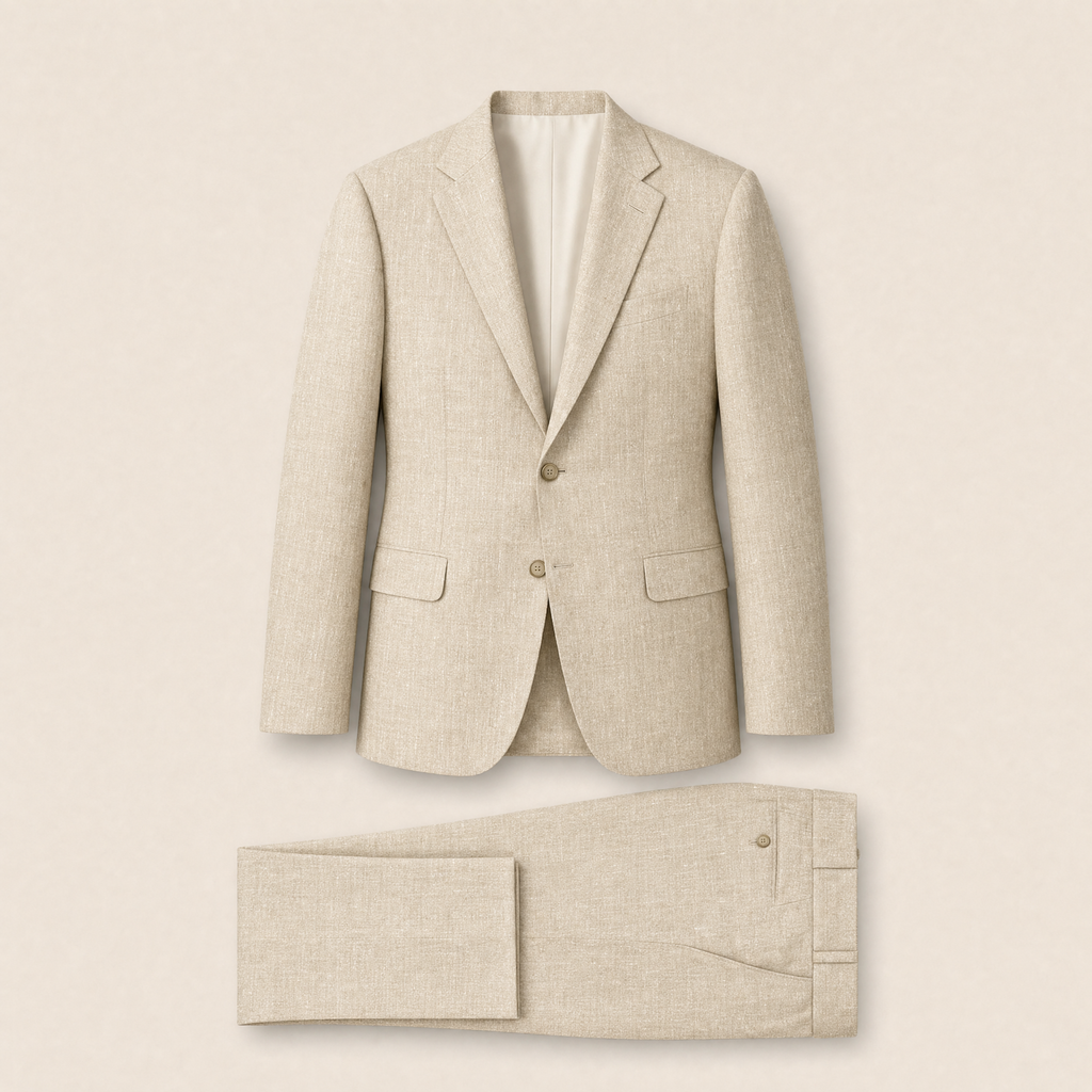 Hurley two-piece suit — Cream linen