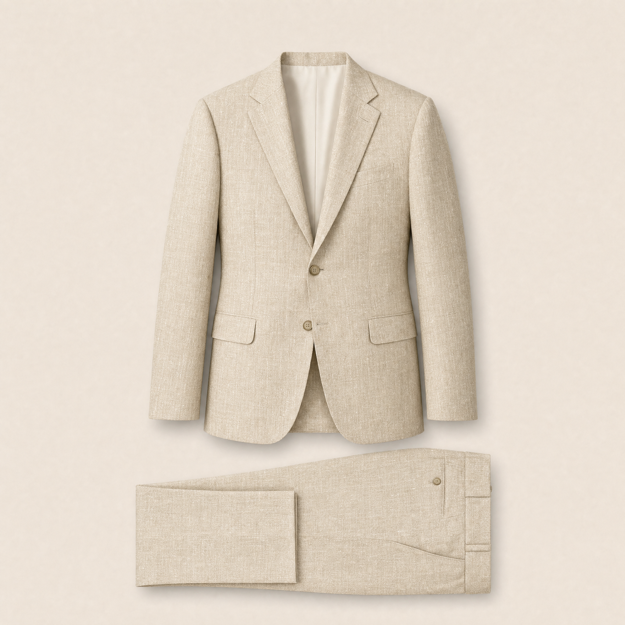 Hurley two-piece suit — Cream linen