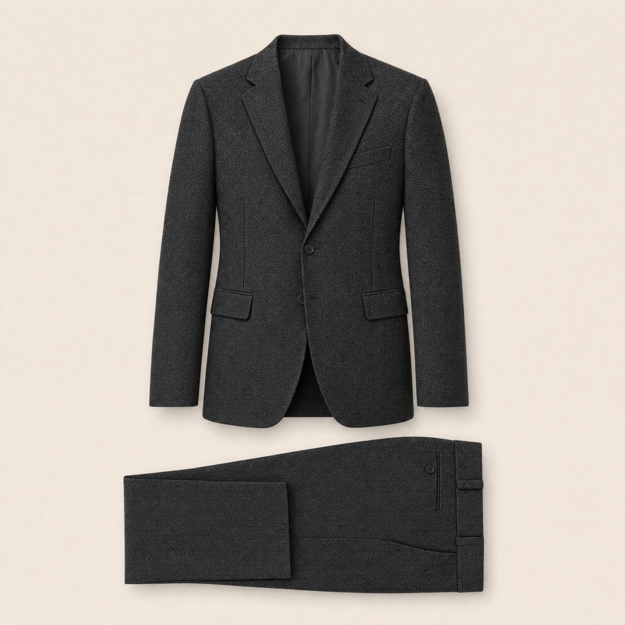 Kramer two-piece suit — Charcoal wool blend